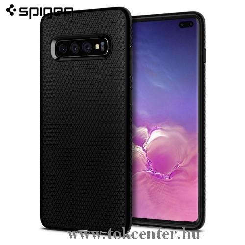 SAMSUNG Galaxy S10 Plus (SM-G975) SPIGEN LIQUID AIR telefonvédő gumi / szilikon (háromszög minta) FEKETE	