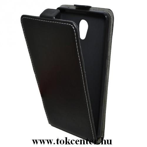 LENOVO P2 Tok álló, bőr (FLIP, lefelé nyíló, szilikon tartó) FEKETE	