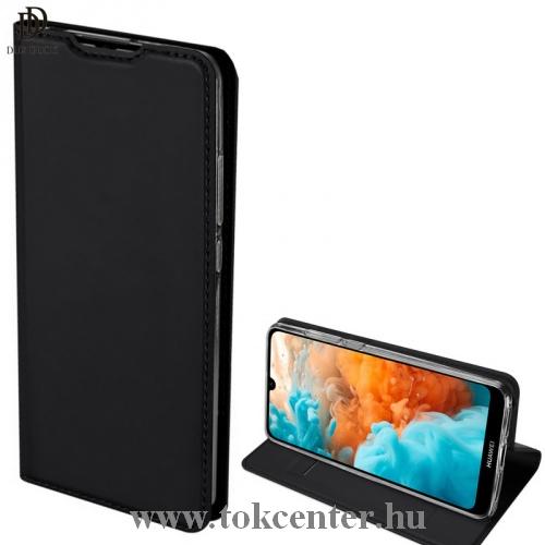 HUAWEI Y6 (2019) DUX DUCIS SKIN PRO tok álló, bőr (FLIP, oldalra nyíló, bankkártya tartó, asztali tartó funkció) FEKETE	