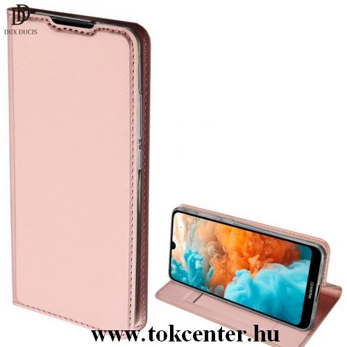 HUAWEI Y6 (2019) DUX DUCIS SKIN PRO tok álló, bőr (FLIP, oldalra nyíló, bankkártya tartó, asztali tartó funkció) ROZÉARANY	