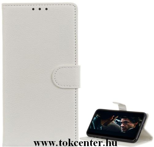 NOKIA 9 PureView Tok álló, bőr (FLIP, oldalra nyíló, asztali tartó funkció) FEHÉR	