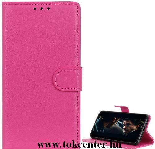 HUAWEI Y6 (2019) Tok álló, bőr (FLIP, oldalra nyíló, asztali tartó funkció) RÓZSASZÍN	