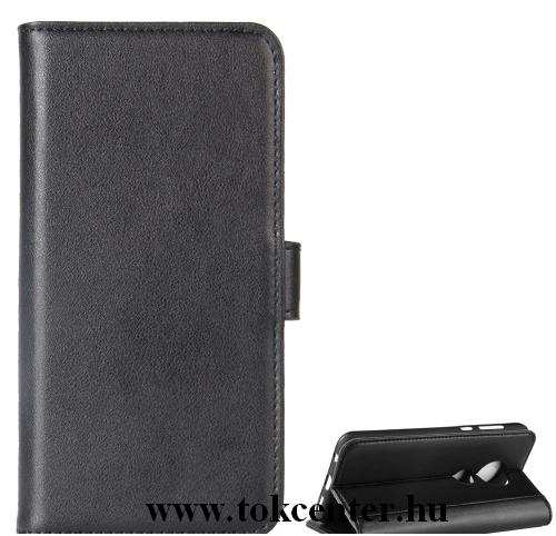 MOTOROLA Moto G7 (XT1962) Tok álló, bőr (FLIP, oldalra nyíló, asztali tartó funkció, prémium) FEKETE	