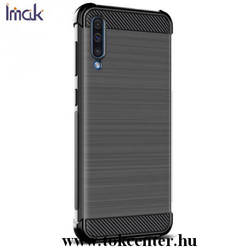 Samsung Galaxy A30s (SM-A307F) /Samsung Galaxy A50 (SM-A505F) IMAK VEGA telefonvédő gumi / szilikon (közepesen ütésálló, légpárnás sarok, szálcsiszolt, karbonminta) FEKETE	
