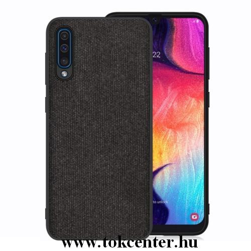 NOKIA 9 PureView Telefonvédő gumi / szilikon (textil hátlap) FEKETE	