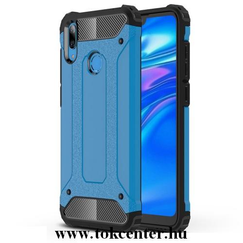 HUAWEI Y7 2019 (Y7 Prime 2019) Defender műanyag telefonvédő (közepesen ütésálló, légpárnás sarok, gumi / szilikon belső, fémhatás) KÉK	