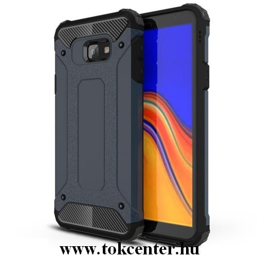 SAMSUNG Galaxy J4 Plus (J415F) Defender műanyag telefonvédő (közepesen ütésálló, légpárnás sarok, gumi / szilikon belső, fémhatás) SÖTÉTKÉK	