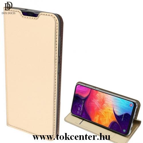 Samsung Galaxy A30s (SM-A307F) /Samsung Galaxy A50 (SM-A505F) DUX DUCIS SKIN PRO tok álló, bőr (FLIP, oldalra nyíló, bankkártya tartó, asztali tartó funkció) ARANY	