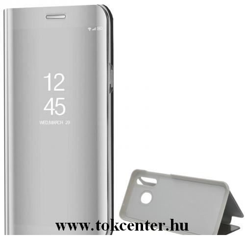 Samsung Galaxy A30s (SM-A307F) / Galaxy A50 (SM-A505F)/ Galaxy A50s (SM-A507F) Tok álló (aktív flip, oldalra nyíló, asztali tartó funkció, tükrös felület, Mirror View Case) EZÜST	