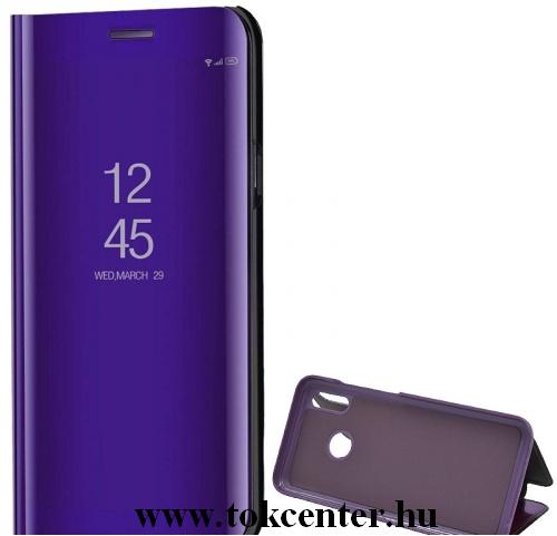 HUAWEI P Smart (2019) Tok álló (aktív flip, oldalra nyíló, asztali tartó funkció, tükrös felület, Mirror View Case) LILA	