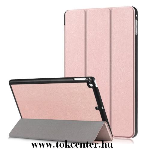APPLE IPAD mini 2019 (mini 5) /APPLE IPAD mini 4 Tok álló, bőr (aktív flip, oldalra nyíló, TRIFOLD asztali tartó funkció) RÓZSASZÍN	