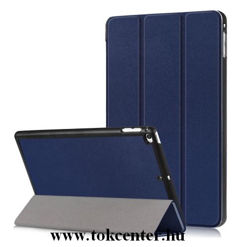 APPLE IPAD mini 2019 (mini 5) /APPLE IPAD mini 4 Tok álló, bőr (aktív flip, oldalra nyíló, TRIFOLD asztali tartó funkció) SÖTÉTKÉK	