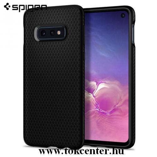 SAMSUNG Galaxy S10e (SM-G970) SPIGEN LIQUID AIR telefonvédő gumi / szilikon (háromszög minta) FEKETE	