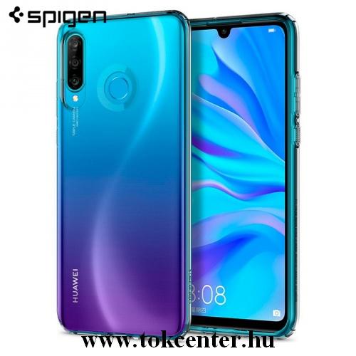 HUAWEI P30 Lite SPIGEN LIQUID CRYSTAL telefonvédő gumi / szilikon (közepesen ütésálló, légpárnás sarok) ÁTLÁTSZÓ	