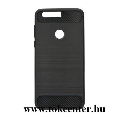 Carbon Fiber Huawei Y6 2019 fekete szilikon tok