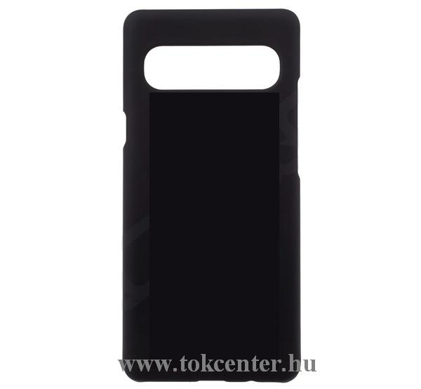 Samsung Galaxy S10 5G (SM-G977U) Műanyag telefonvédő (gumírozott) FEKETE