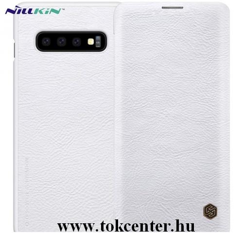 Samsung Galaxy S10e (SM-G970) NILLKIN QIN tok álló, bőr (FLIP, oldalra nyíló, bankkártya tartó) FEHÉR