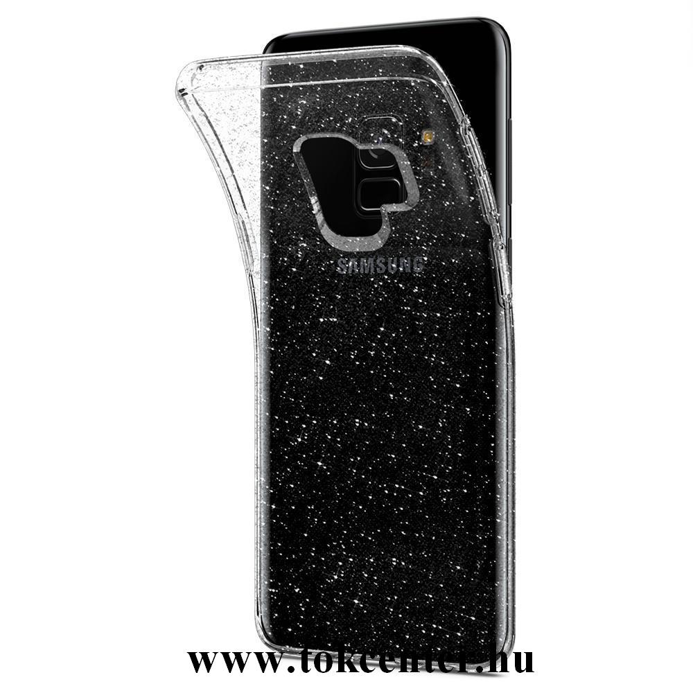 Samsung Galaxy A40 (SM-405F) Telefonvédő gumi / szilikon (enyhén csillámos) FEKETE