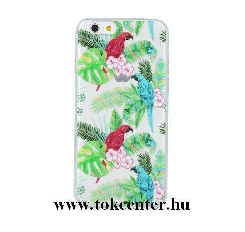 Samsung G950 Galaxy S8 Telefonvédő gumi / szilikon (papagáj mintás) Átlátszó 