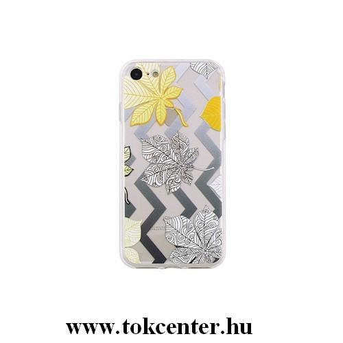 Samsung G950 Galaxy S8 Telefonvédő gumi / szilikon (levél mintás) Átlátszó