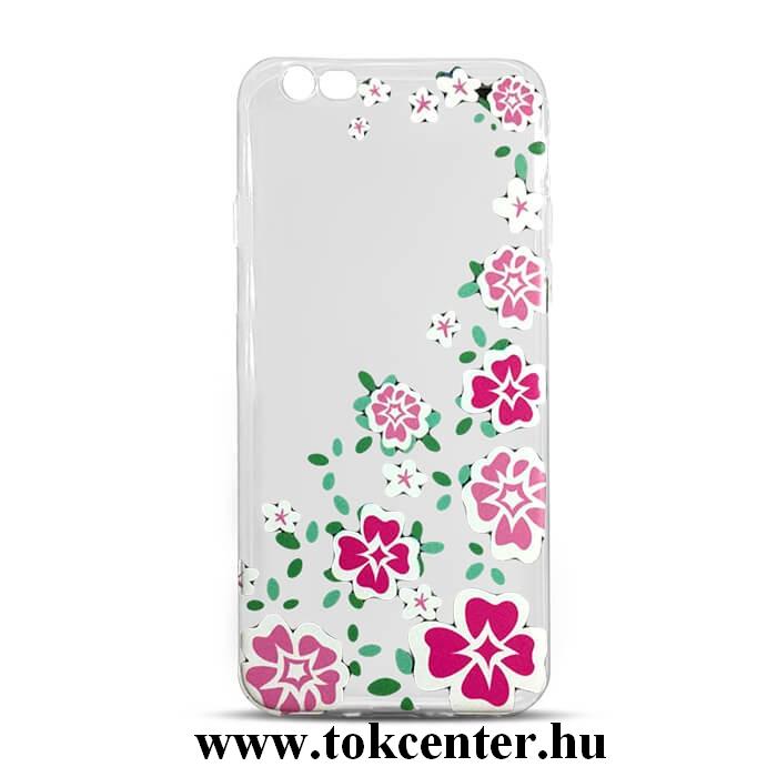 Samsung G950 Galaxy S8 Telefonvédő gumi / szilikon (színes virág mintás) átlátszó