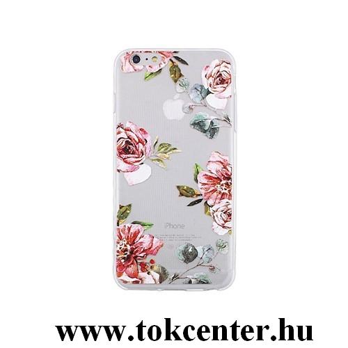Samsung A600 Galaxy A6 2018 Telefonvédő gumi / szilikon (rózsa mintás) átlátszó
