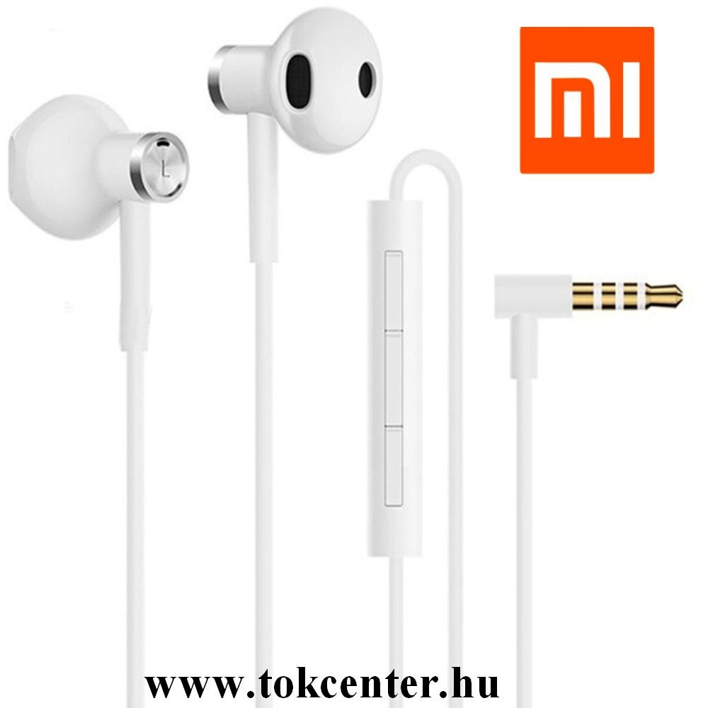 XIAOMI MI Dual Driver fülhallgató SZTEREO (3,5mm jack, mikrofon, felvevő gomb, hangerőszabályzó) FEHÉR (ZBW4406TY)