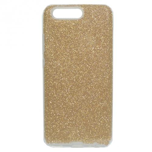 Samsung Galaxy A70 (SM-A705F) Telefonvédő gumi / szilikon (műanyag belső, csillogó hátlap) ARANY