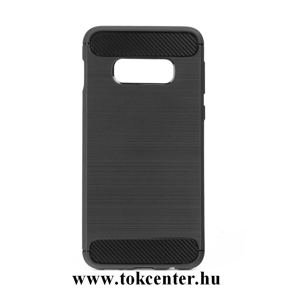 Carbon Fiber Samsung G970 Galaxy S10e fekete szilikon tok