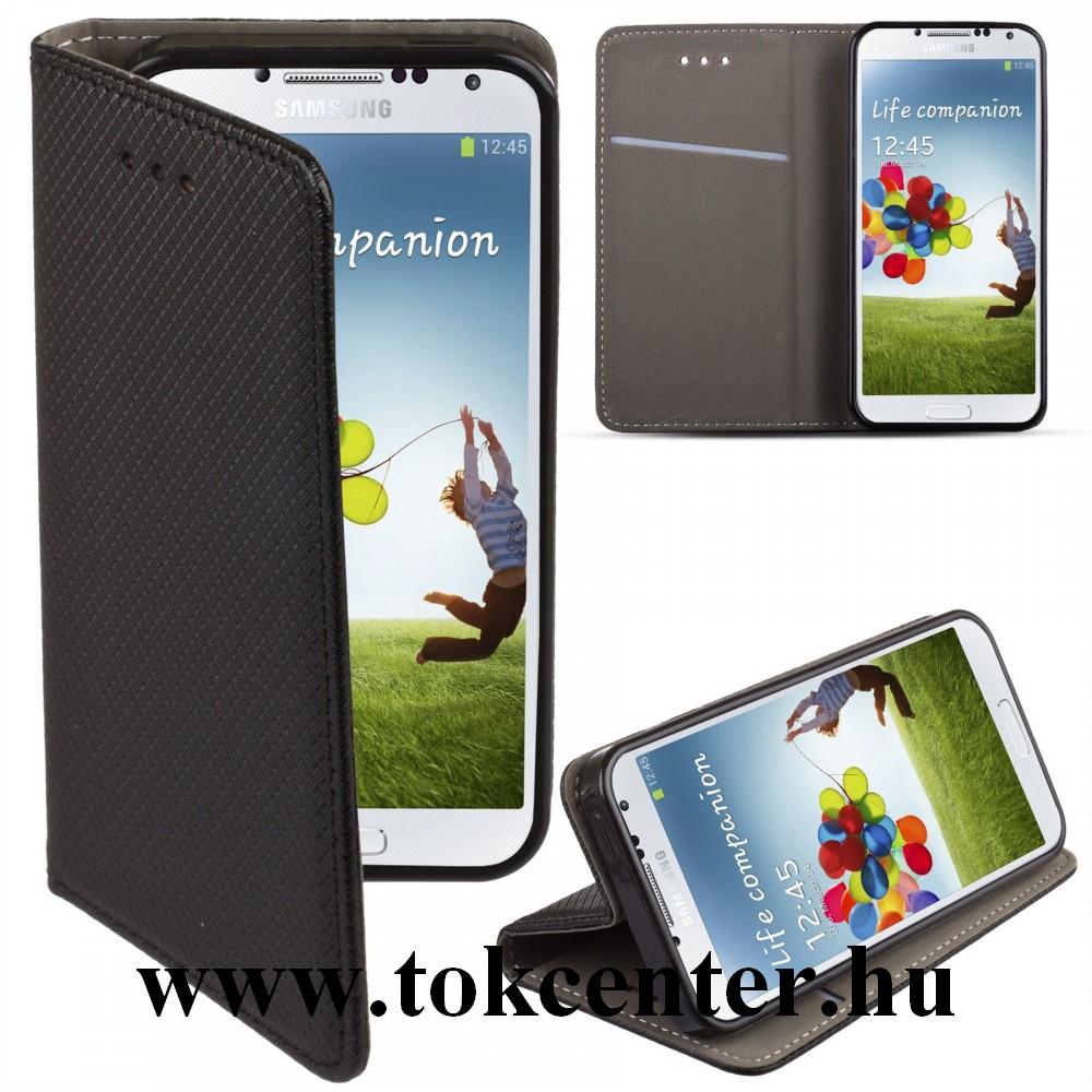 Huawei Y7 2019 fekete mágneses szilikon keretes könyvtok #2