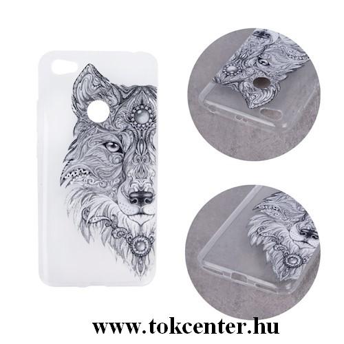 Samsung A305 Galaxy A30 farkas mintás átlátszó szilikon tok
