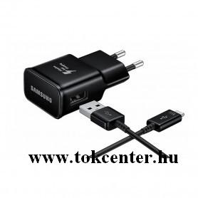 Samsung EP-TA200EBE fekete gyári 2A hálózati gyors töltőfej + DG970BBE gyári Type-C adatkábel
