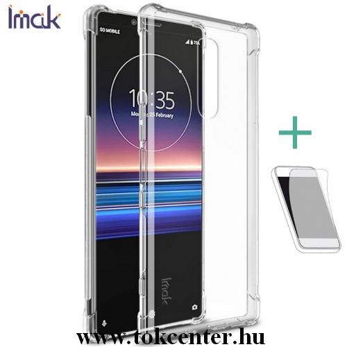 Huawei P30 IMAK telefonvédő gumi / szilikon (közepesen ütésálló, légpárnás sarok + képernyővédő fólia) ÁTLÁTSZÓ