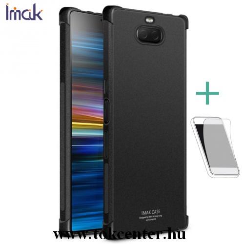 Samsung Galaxy A20 (SM-A205F) /Samsung Galaxy A30 (SM-A305F) IMAK telefonvédő gumi / szilikon (közepesen ütésálló, légpárnás sarok + képernyővédő fólia) FEKETE