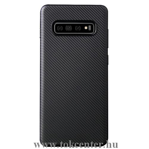 Huawei Y7 2019 (Y7 Prime 2019) Telefonvédő gumi / szilikon (karbonminta) FEKETE