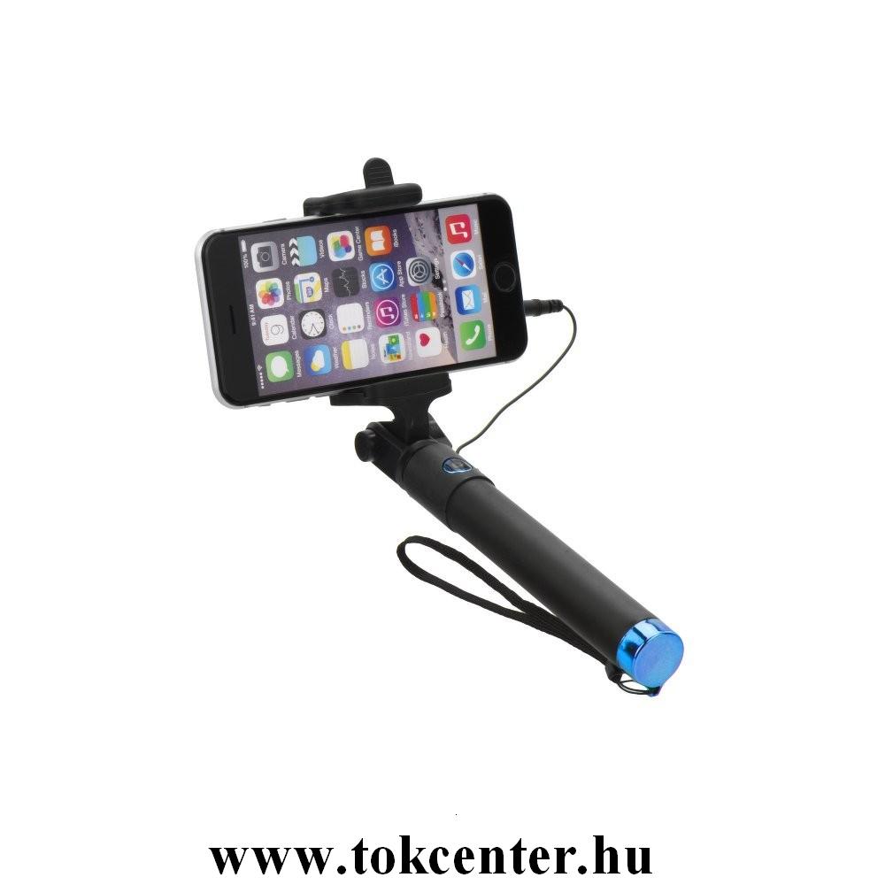 Blun Univerzális kábeles fekete-kék selfie bot