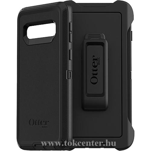 Samsung Galaxy S10e (SM-G970) OTTERBOX DEFENDER Series műanyag telefonvédő (szilikon belső, közepesen ütésálló, övcsipesz) FEKETE (77-61537)