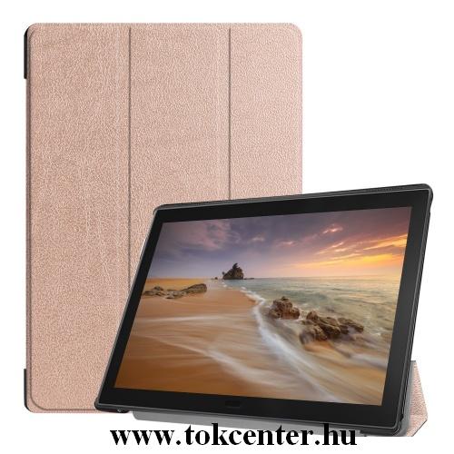 Samsung Galaxy Tab A 10.1 LTE (2019) SM-T515 /Samsung Galaxy Tab A 10.1 WIFI (2019) SM-T510 Tok álló, bőr (aktív flip, oldalra nyíló, TRIFOLD asztali tartó funkció) ARANY