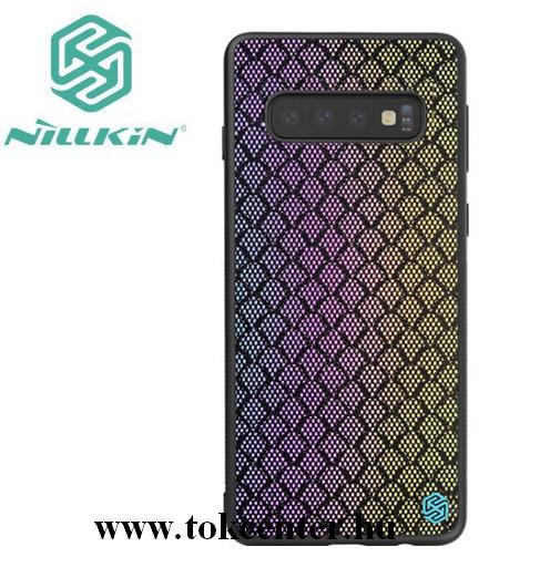 Huawei P30 NILLKIN GRADIENT CASE műanyag telefonvédő (szilikon keret, fényvisszaverő bőr hátlap) ARANY / LILA