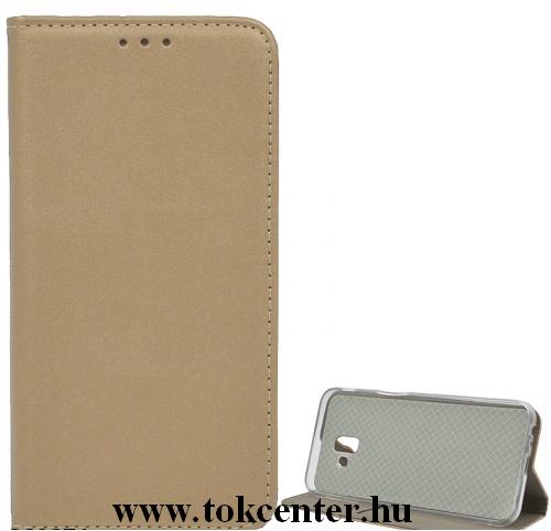 Samsung Galaxy A20 (SM-A205F) /Samsung Galaxy A30 (SM-A305F) Tok álló, bőr (FLIP, oldalra nyíló, asztali tartó funkció) ARANY