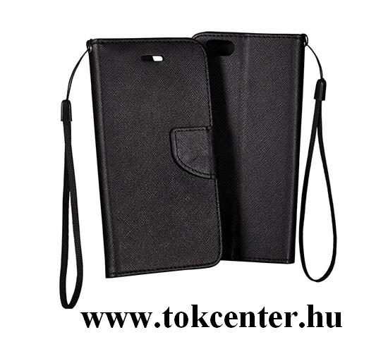 FANCY Huawei Mate 20 Lite fekete szilikon keretes könyvtok