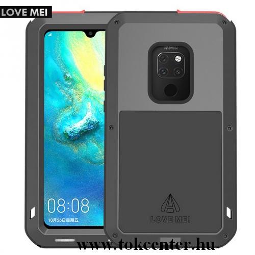 Samsung Galaxy A70 (SM-A705F) LOVE MEI Defender telefonvédő gumi (ütésálló, fém keret) FEKETE