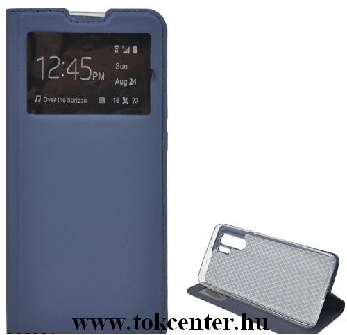 HUAWEI P10 Lite Tok álló, bőr (FLIP, oldalra nyíló, asztali tartó funkció, hívószámkijelzés, View Window) SÖTÉTKÉK	