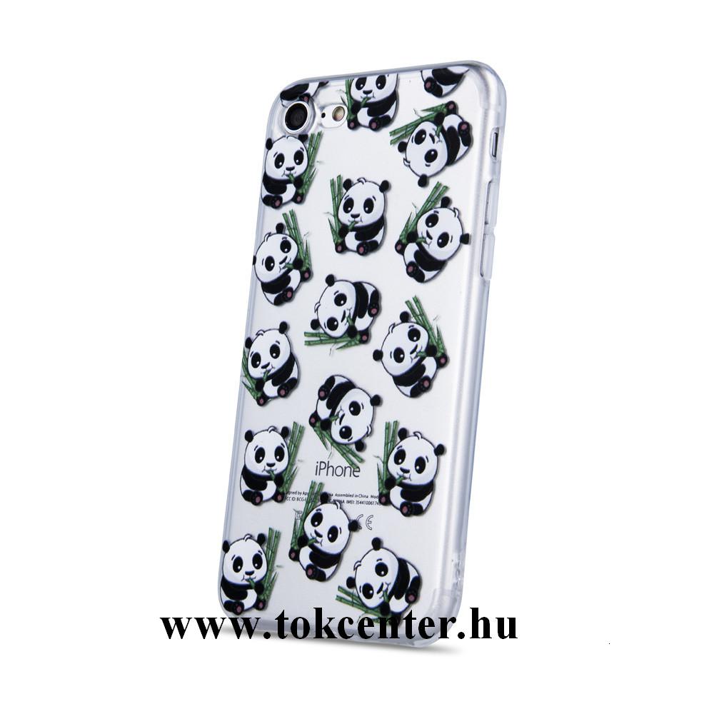 Huawei Y5 2019 Telefonvédő gumi / szilikon (panda mintás) ÁTLÁTSZÓ
