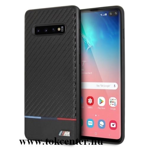 Samsung Galaxy S10e (SM-G970) BMW TRICOLOR műanyag telefonvédő (karbon minta) FEKETE