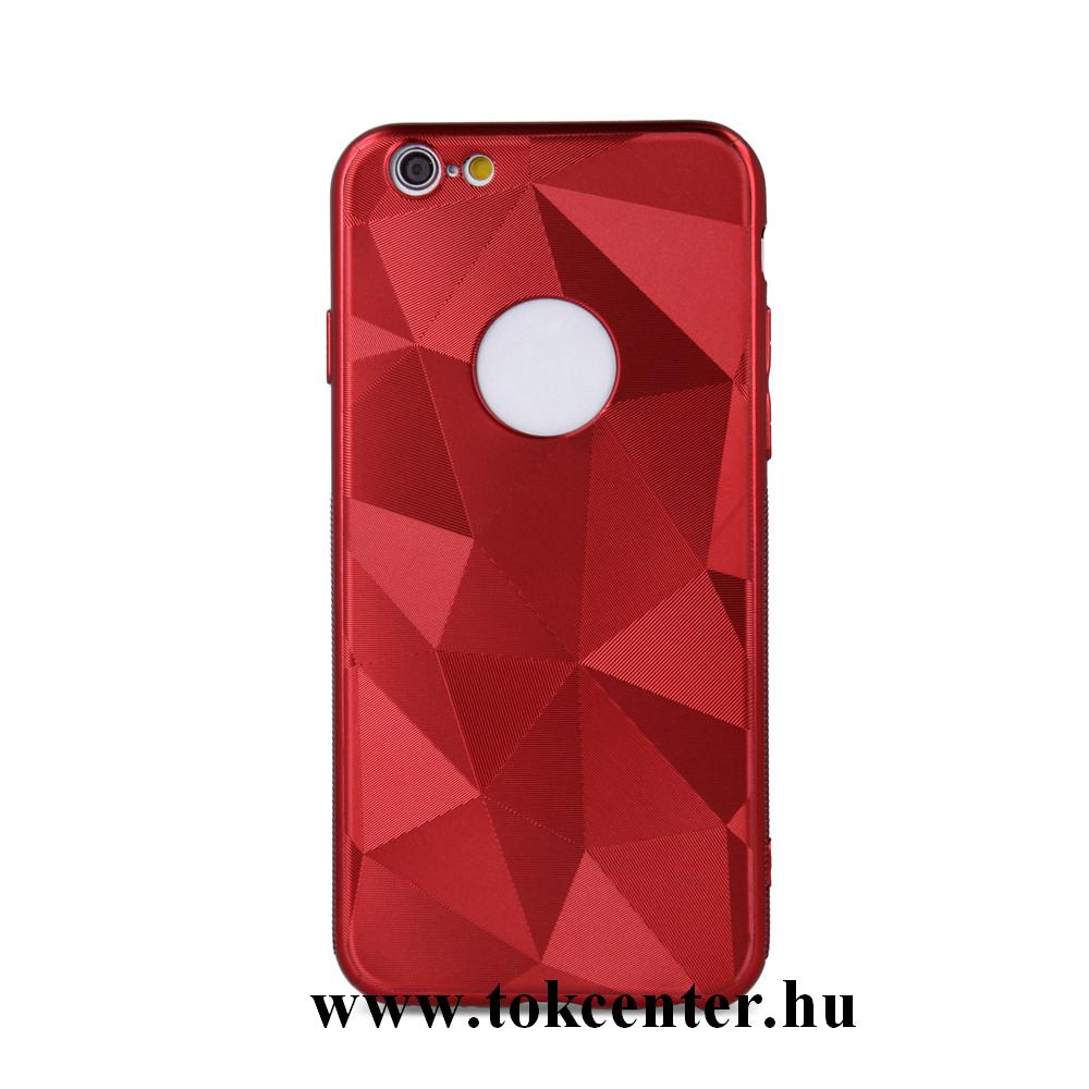 Huawei Y6 2019 Telefonvédő gumi / szilikon (Geometric, 3D hatás) PIROS
