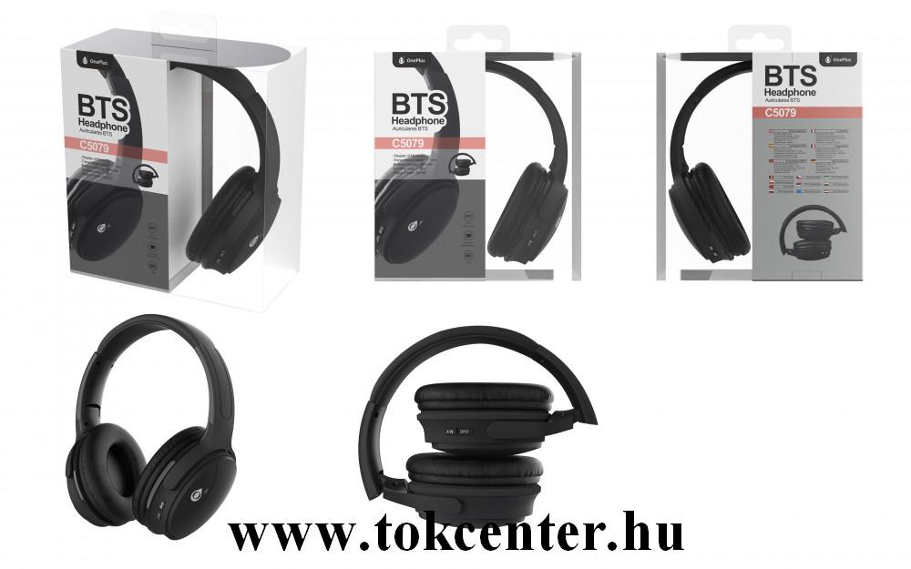 MTK C5079 bluetooth fejhallgató mikrofonnal FEKETE