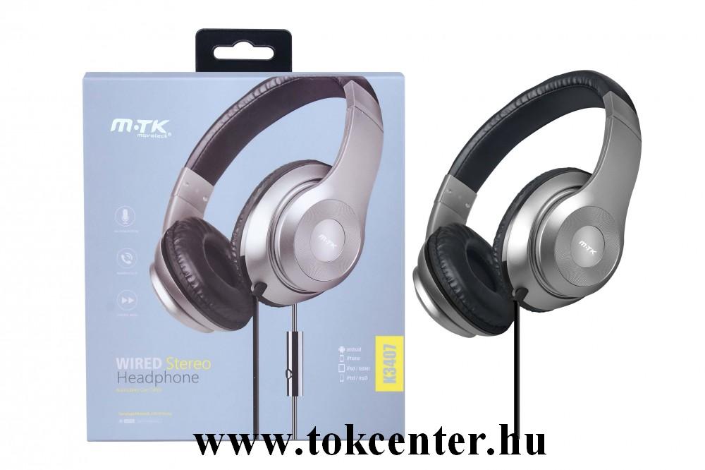MTK K3407  fejhallgató mikrofonnal (vezetékes) EZÜST
