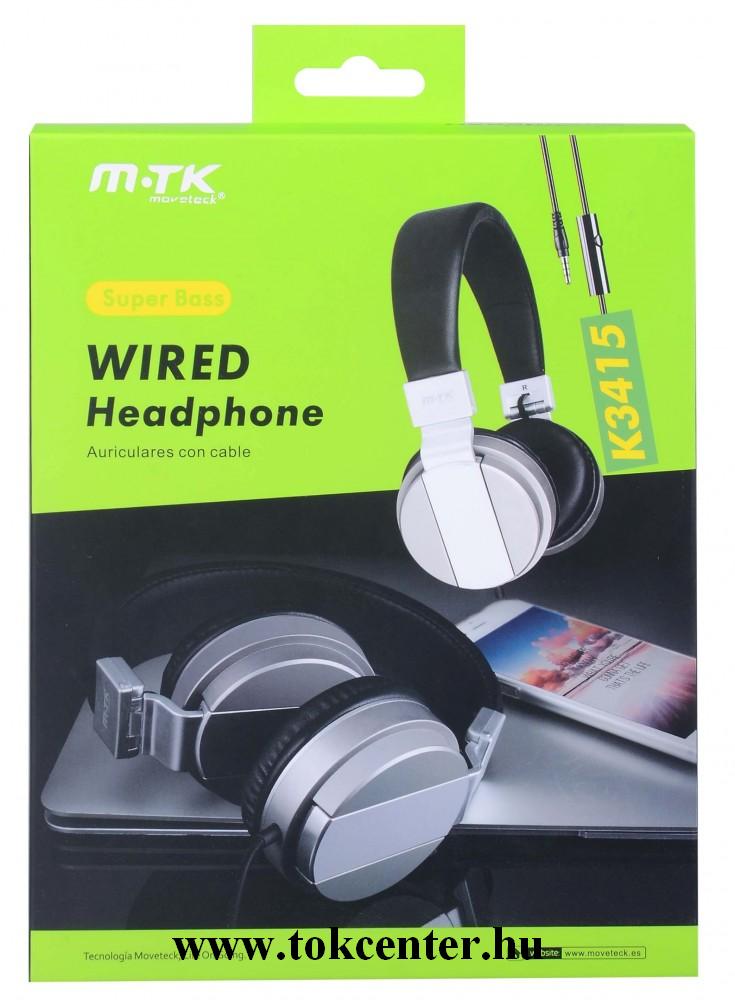 MTK K3415 fejhallgató mikrofonnal (vezetékes) SZÜRKE