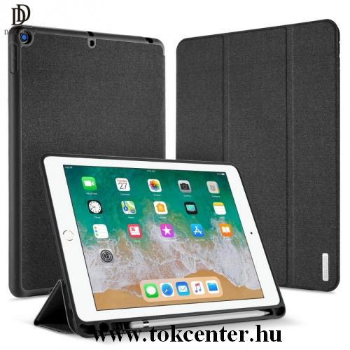 Huawei MediaPad M6 10.8 LTE /Huawei MediaPad M6 10.8 WIFI DUX DUCIS DOMO tok álló, bőr (aktív flip, oldalra nyíló, TRIFOLD asztali tartó funkció, textilminta) FEKETE